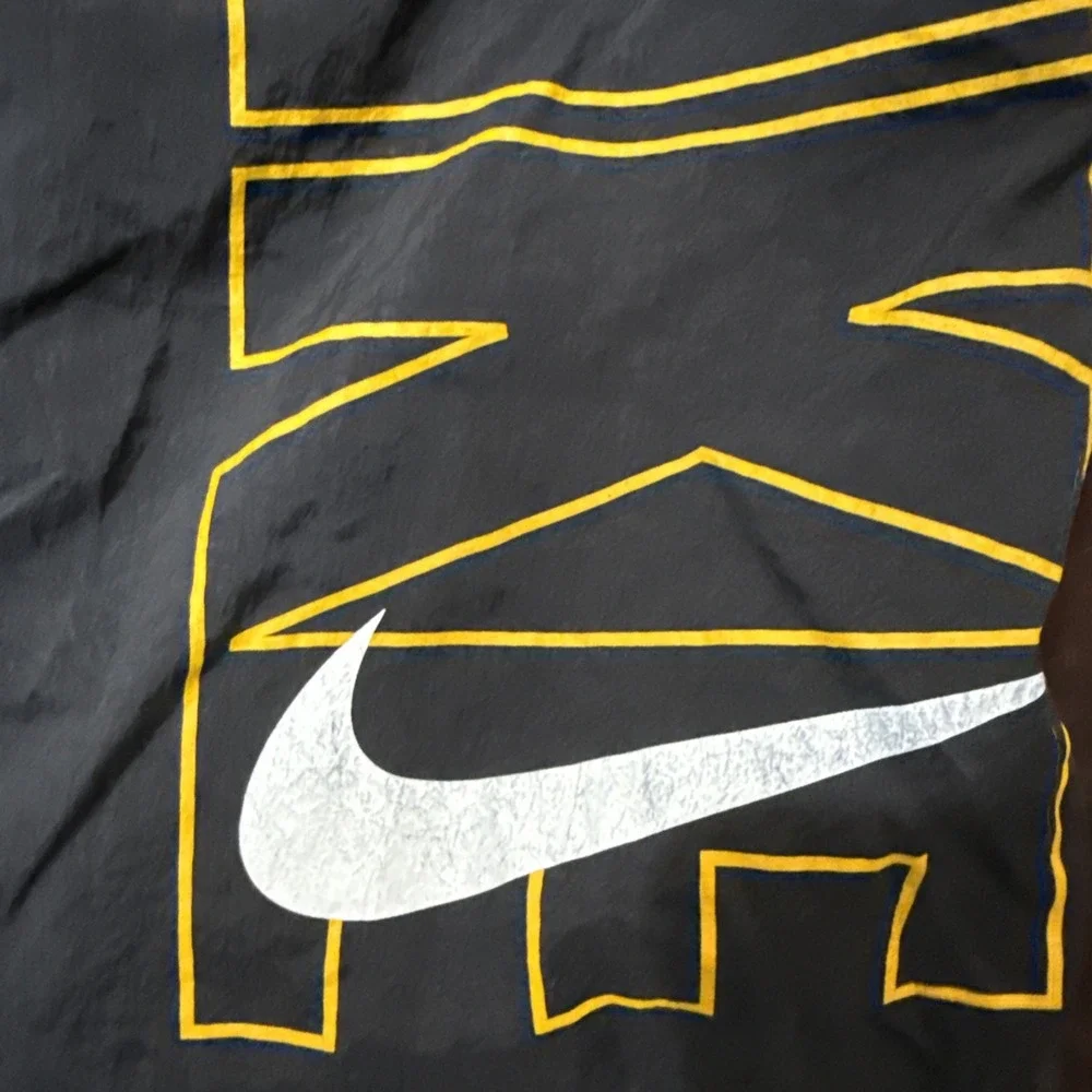 Rare Vintage NIKE Block Letters Spell Out Swoosh Swimming Trunks Shorts 90s SZ L